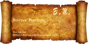 Borna Martos névjegykártya